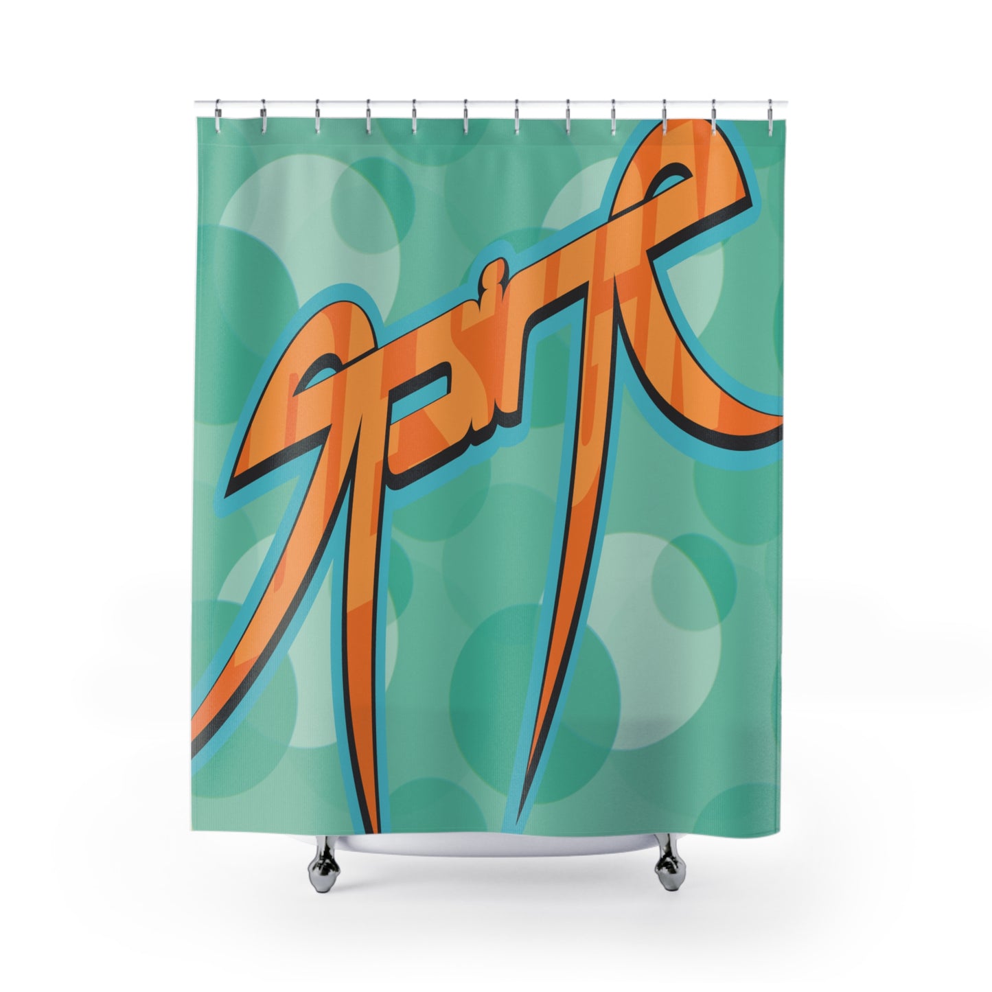Orange Crush, "From Within" Shower Curtains by SPINE DESIGN