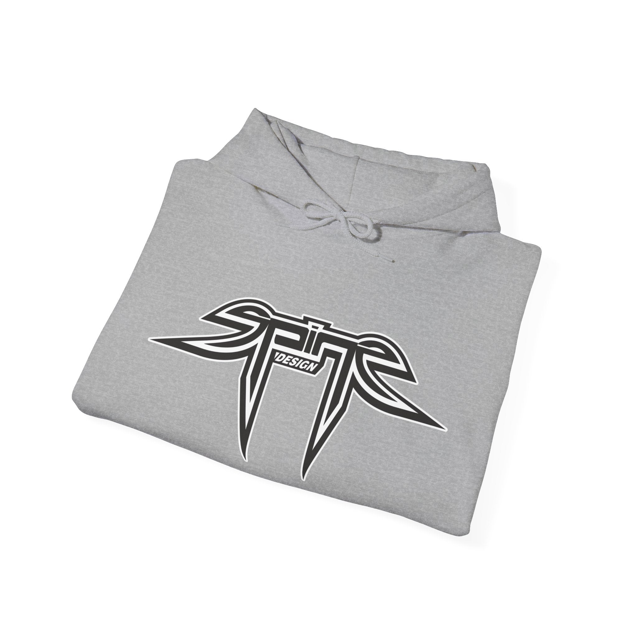 Spine Design Black and White logo Unisex Heavy Blend™ Hooded Sweatshirt