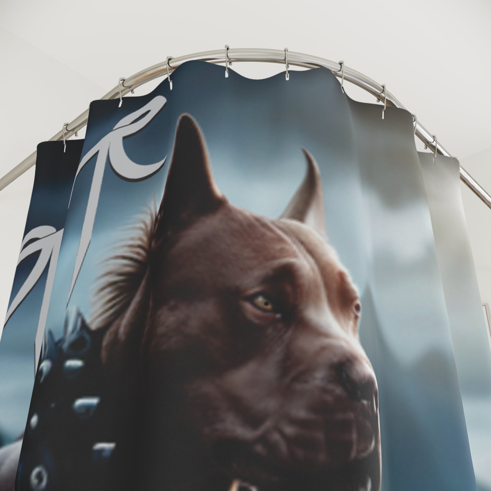 "SPINEDOG" From a River of Adrenaline, Shower Curtains