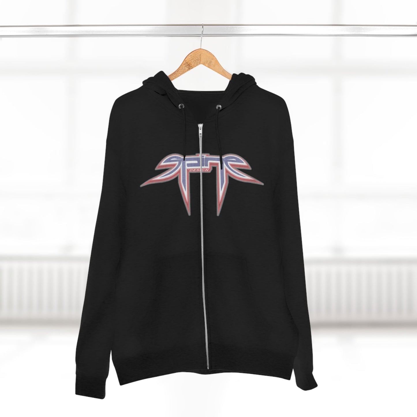 Center Ice, SPINE DESIGN, Unisex Zip Hoodie