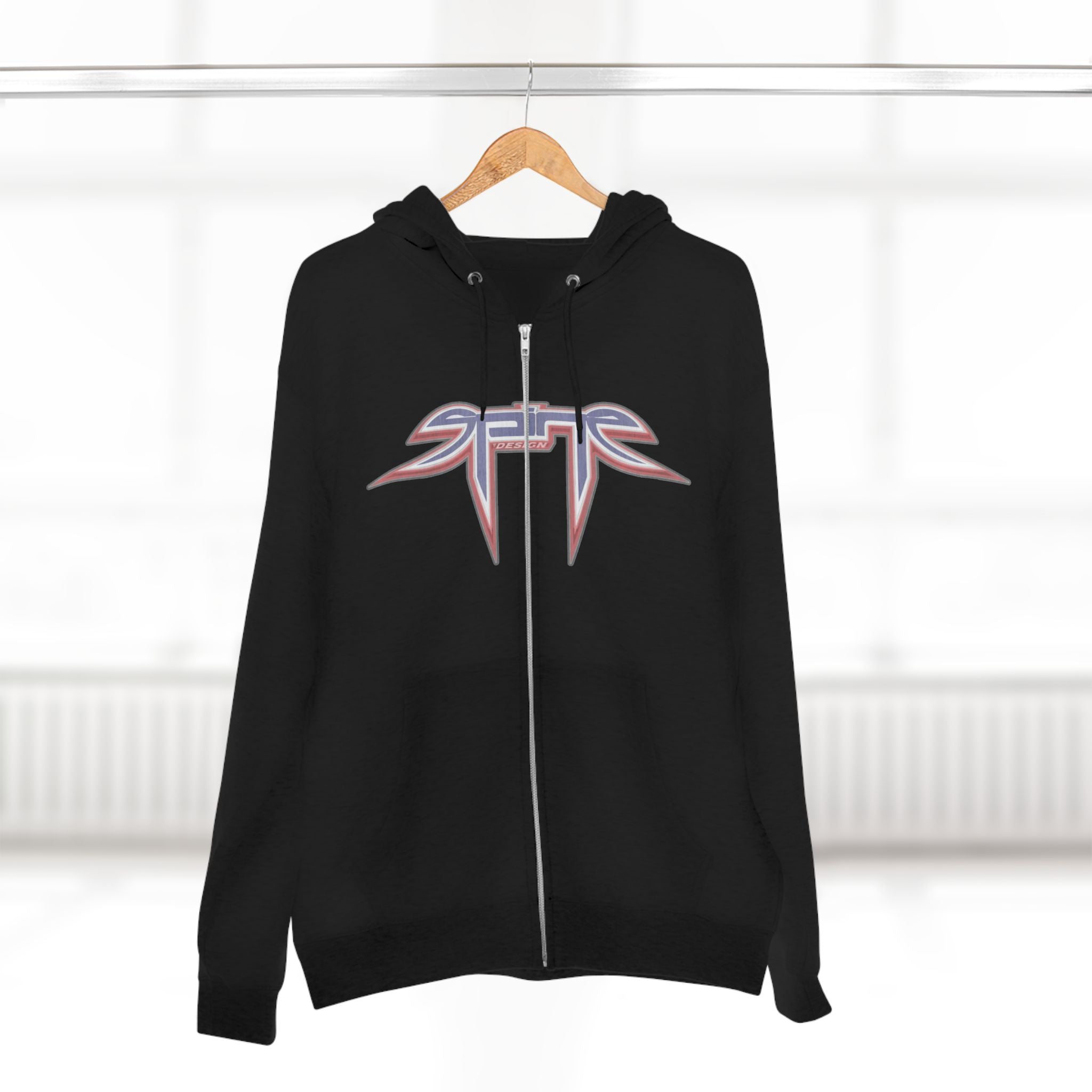 Center Ice, SPINE DESIGN, Unisex Zip Hoodie