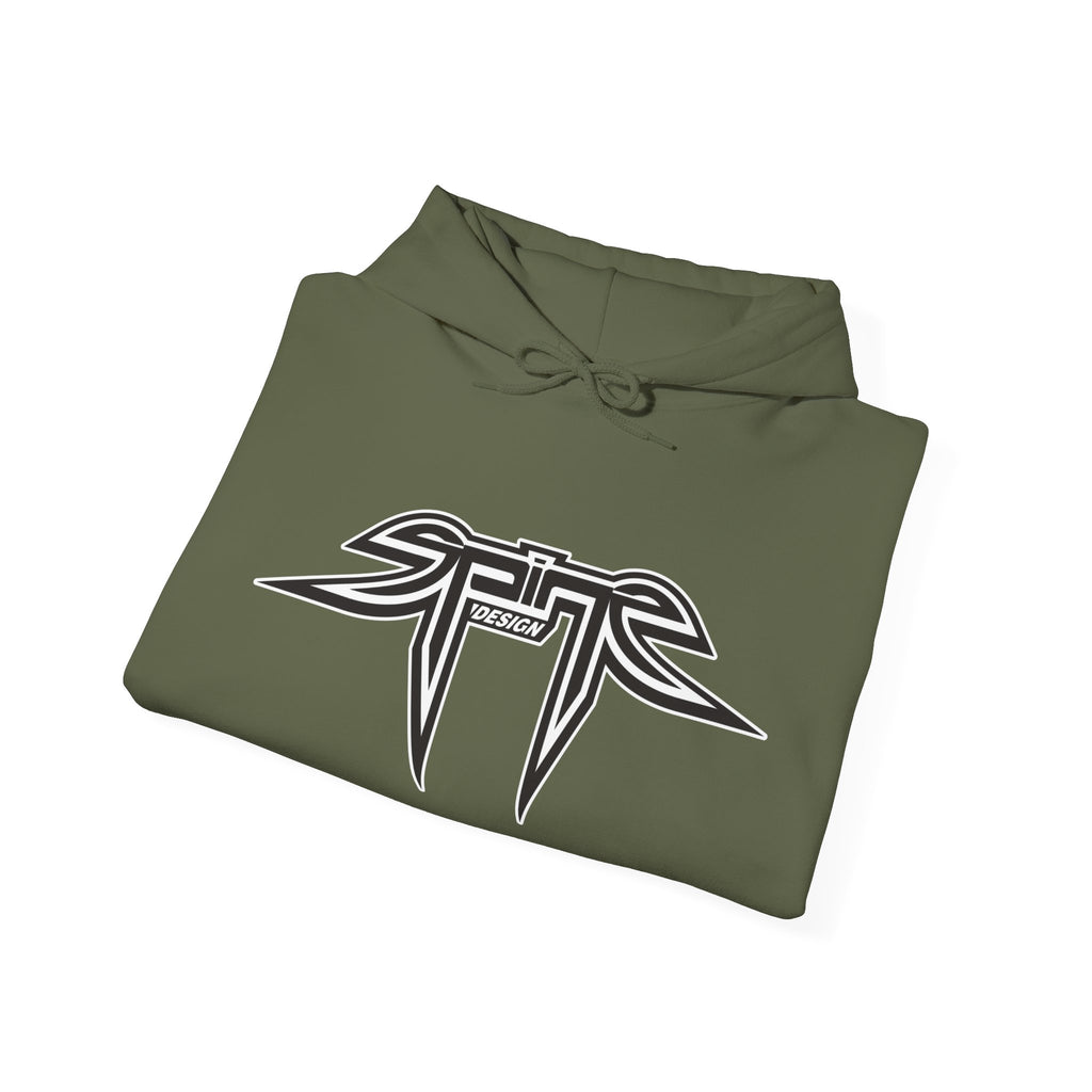 Spine Design Black and White logo Unisex Heavy Blend™ Hooded Sweatshirt