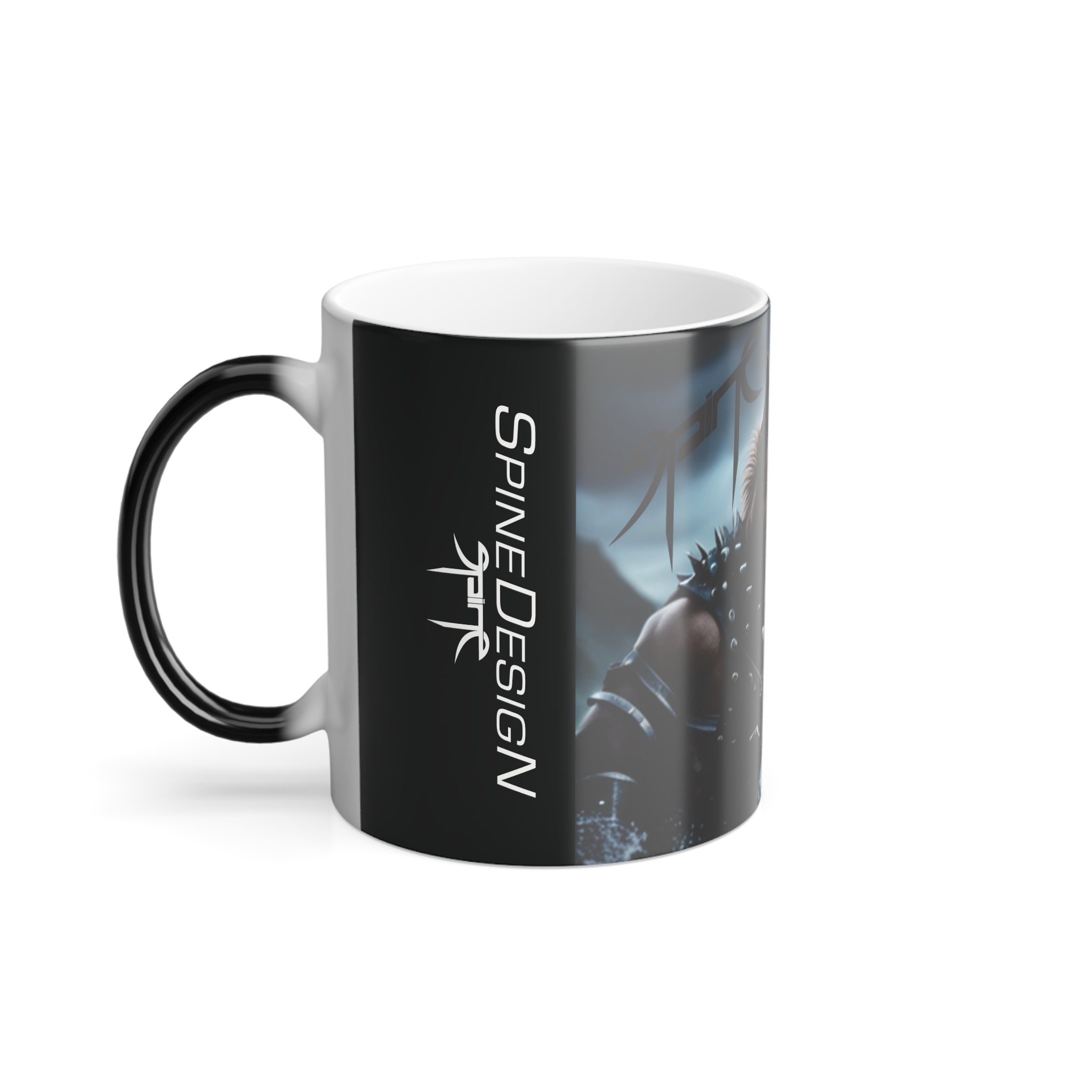 Spinedog, "From a River of Adrenaline" Color Morphing Mug, 11oz by SPINE DESIGN