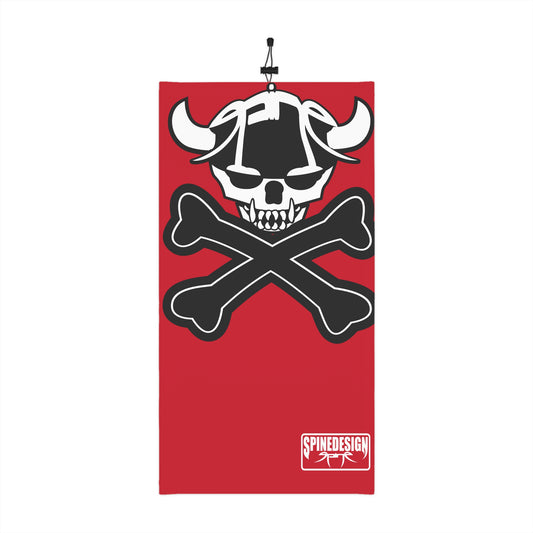Spine Skull on Red, Winter Neck Gaiter With Drawstring